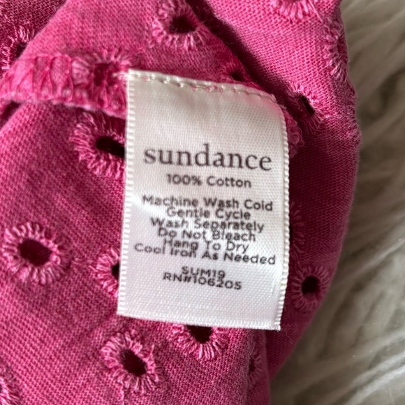 Sundance Pink All About Eyelet Embroidered Scoop Neck Short Sleeve T-Shirt EUC S - Picture 8 of 9